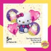 (1Set isi 5Pcs) Balon foil set HBD karakter Hello Kitty