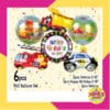 (1Set isi 6Pcs) Balon foil HBD motif Transportasi seri A (Vechile)