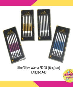 (1Set isi 6pcs) Lilin Gliter Warna