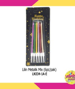 (1Set isi 6pcs) Lilin Metalik Mix