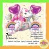 (1Set isi 7Pcs) Balon foil set HBD karakter Unicorn
