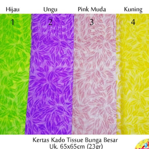 1lmbr kertas kado tissue bucket bunga uk 65x65cm