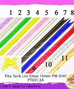 (200Pcs)  Pita tarik list emas 15MM