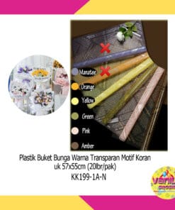 (20Lembar) Kertas Buket Warna Transparant Motif Koran