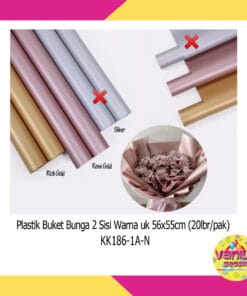 (20Lembar) Kertas Kado Buket Bunga 2 Sisi Warna
