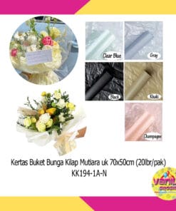(20Lembar) Kertas Kado Buket Bunga Kilap Mutiara