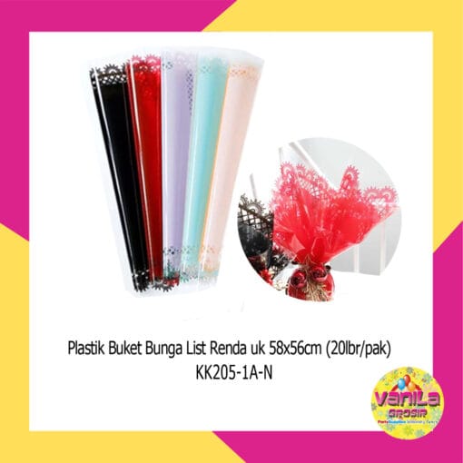 (20Lembar) Kertas Kado Buket Bunga List Renda