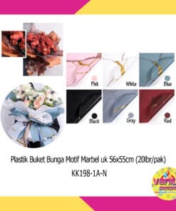 (20Lembar) Kertas Kado Buket Bunga Motif Marbel