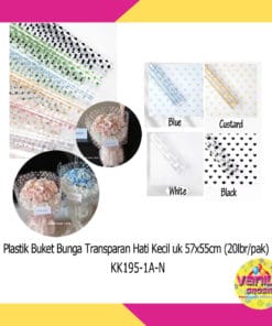 (20Lembar) Kertas Kado Buket Transparant Hati Kecil