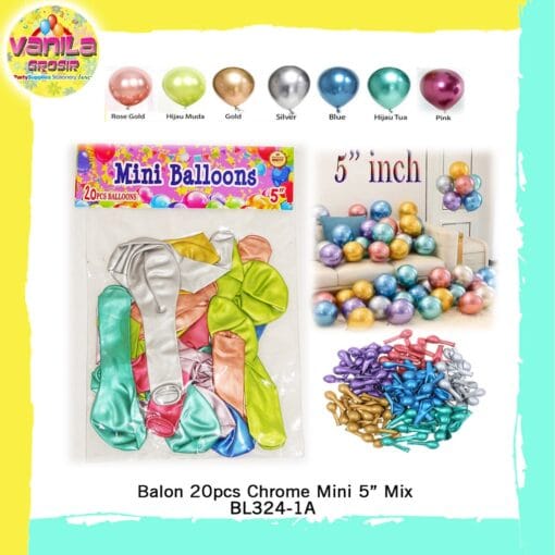 (20Pcs) Balon Chrome Mini