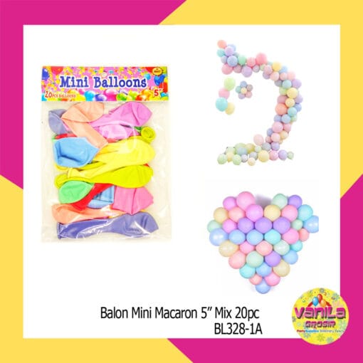 (20Pcs) Balon Mini Macaron 5inch