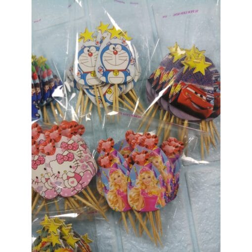 20Pcs Cake Topper Karakter, tusukan kue ultah, hiasan kue ulang tahun CT01 - Gambar 4