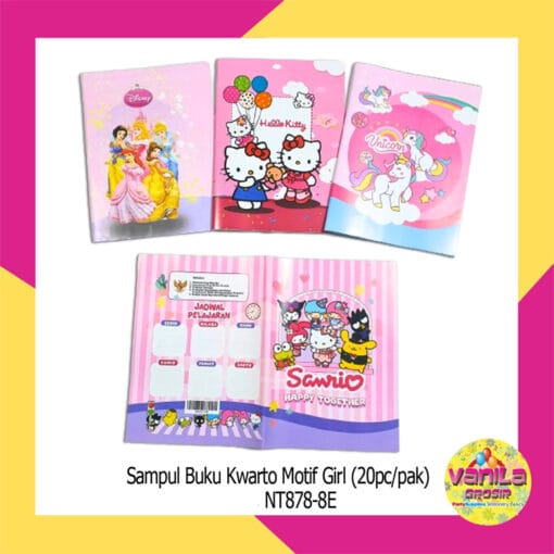 (20Pcs) Sampul Buku Motif Cewek