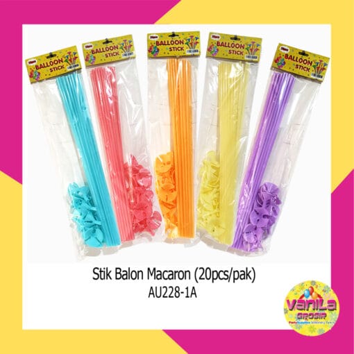 (20Pcs) Stik + Cup Balon Warna