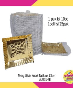 (250Pcs) Piring Ulang Tahun Kertas KOTAK GOLD