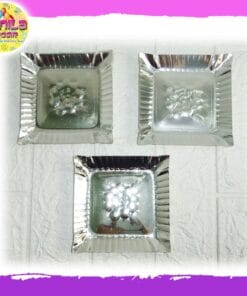 (250Pcs) Piring kue KOTAK Silver