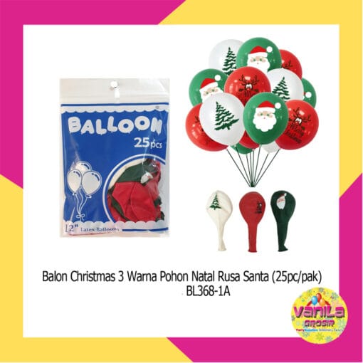 (25Pcs) Balon Christmas Pohon Rusa Santa