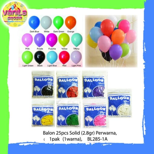 (25Pcs) Balon Doff Solid (2