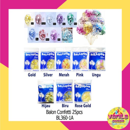 (25Pcs) Balon Latex Confetti