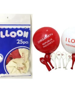 (25Pcs) Balon Latex Dirgahayu RI 2
