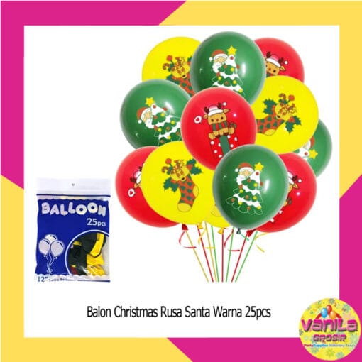 (25Pcs) Balon Rusa Santa Kuning