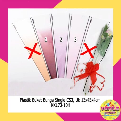 (50Lembar) Kantong Buket Bunga Single List Hitam
