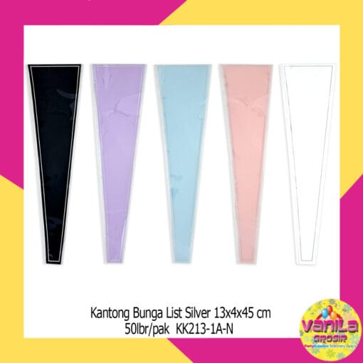 (50Lembar) Kantong Bunga List Silver