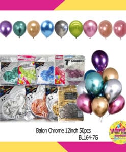 (50Pcs) Balon Chrome Latex 12inch