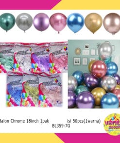 (50Pcs) Balon Jumbo Chrome 18inch