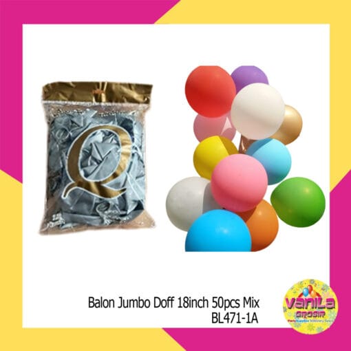 (50Pcs) Balon Jumbo Doff 18inch Mix