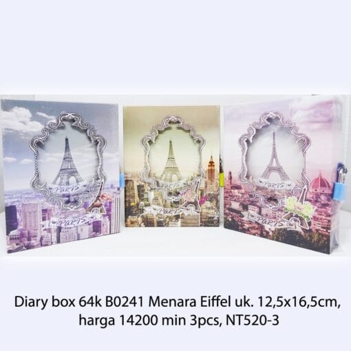 BUKU DIARY / DIARY BOX / NOTEBOOK / AGENDA/ CATATAN / DIARY BOX MENARA EIFFEL/ MEMO / CATATAN WANITA