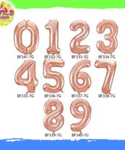 Balon Foil Angka 0-9 (Rosegold)