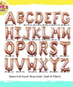 Balon Foil Huruf A-Z (Rosegold)