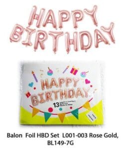 Balon Foil Huruf HAPPY BIRTHDAY ROSE GOLD