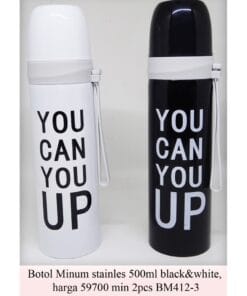 Botol Minum stainles 500ml black&white