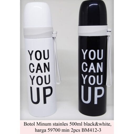 Botol Minum stainles 500ml black&white