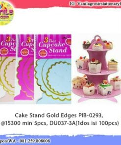 CUP CAKE STAND / CAKE STAND GOLD EDGES