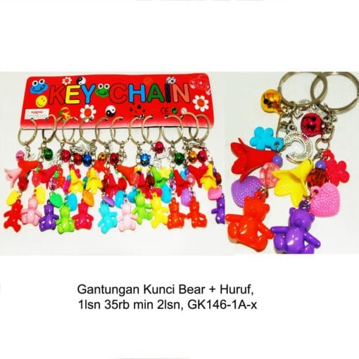 Gantungan Kunci Bear + Huruf