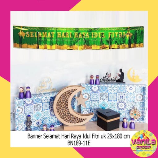 Hiasan Banner Idul Fitri Plastik