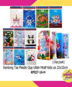 (Isi 10Pcs UK L) Kantong Tas Plastik Opp Ultah Motif Kids