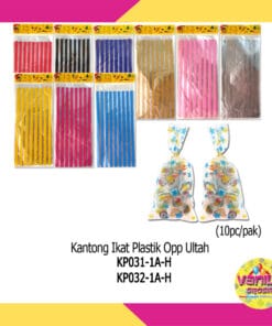 (Isi 10Pcs Uk S) Kantong Ikat Plastik Opp Ultah Motif Garis