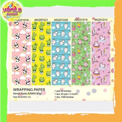 KERTAS KADO MOTIF KAWAI