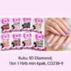 KUKU PALSU / KUKU DIAMOND / KUKU DIAMOND 3D / KUKU PALSU PINK/ DIAMOND WEDDING/ NAIL STICKER DIAMOND
