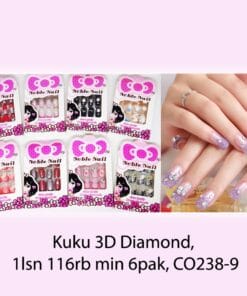 KUKU PALSU / KUKU DIAMOND / KUKU DIAMOND 3D / KUKU PALSU PINK/ DIAMOND WEDDING/ NAIL STICKER DIAMOND