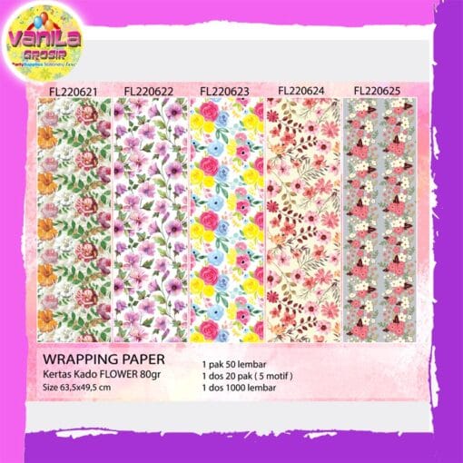 kertas kado flower