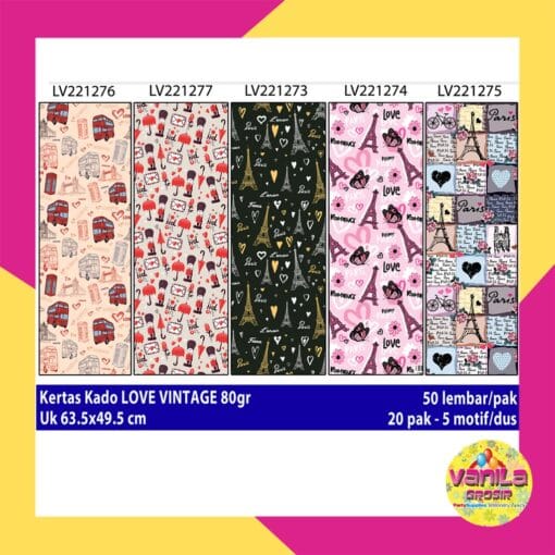 kertas kado vintage