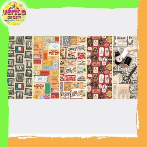 kertas kado retro