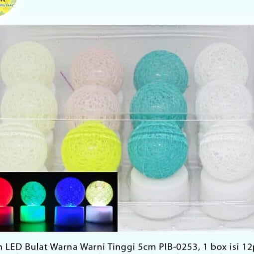 LILIN LED / LILIN LED BULAT / LILIN ELEKTRIK / LILIN LED BULAT WARNA WARNI / SMOKELES CANDLE