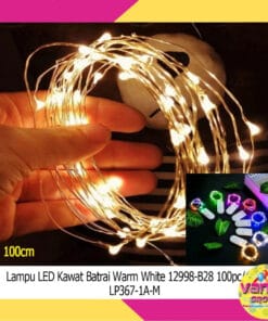 Lampu Led Kawat Batrei 100cm warna warm white
