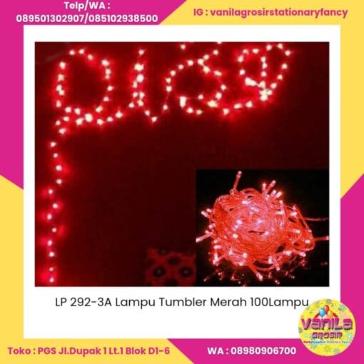Lampu Tumbler 100LED Warna Merah